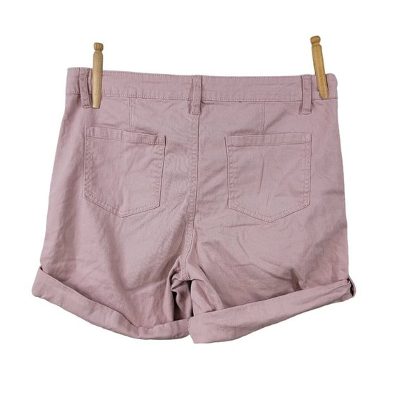 Jones New York Stretch Jean Utility Shorts Rose Mauve Pink Sz 8 - Picture 3 of 4